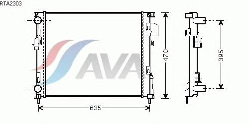 Радиатор, охлаждение двигателя AVA QUALITY COOLING RTA2303