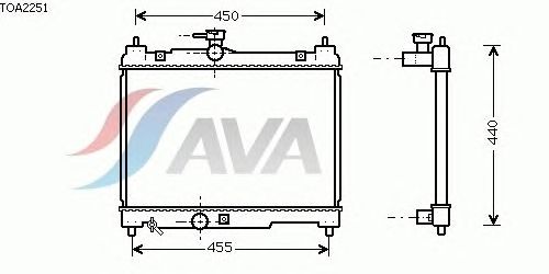 Радиатор, охлаждение двигателя AVA QUALITY COOLING TOA2251