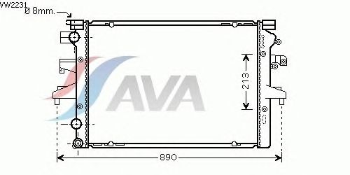 Радиатор, охлаждение двигателя AVA QUALITY COOLING VW2231