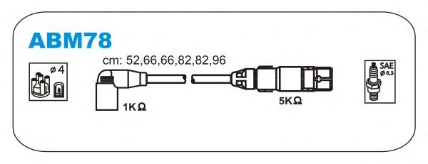 Комплект високовольтних проводів JANMOR ABM78