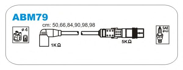 Комплект высоковольтных проводов JANMOR ABM79