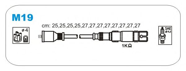Комплект високовольтних проводів JANMOR M19