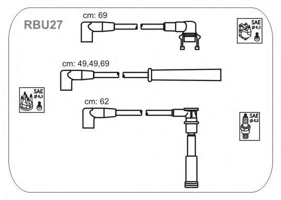 Комплект високовольтних проводів JANMOR RBU27