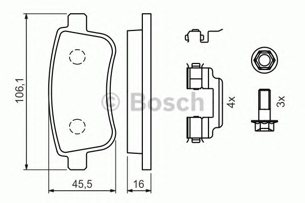 Тормозные колодки BOSCH 0 986 494 384