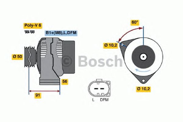 Генератор BOSCH 0 124 615 044