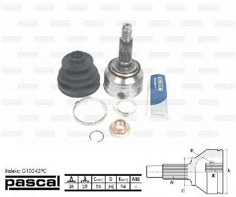 Комплект ШРУСов PASCAL G10342PC