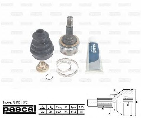 Комплект ШРУСов PASCAL G10345PC