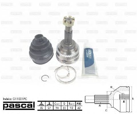 Комплект ШРУСов PASCAL G11031PC