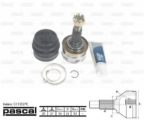 Комплект ШРУСов PASCAL G11032PC