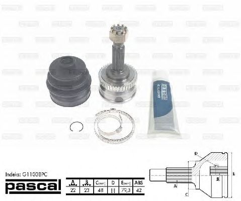 Комплект ШРУСов PASCAL G11038PC
