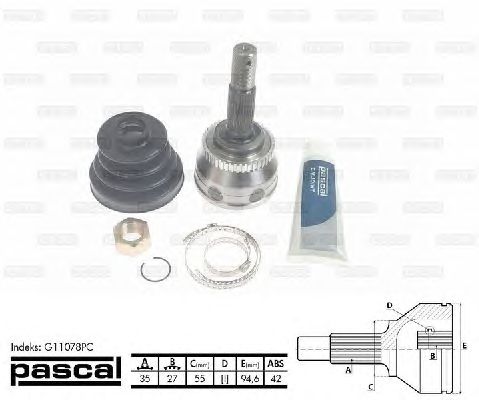 Комплект ШРУСов PASCAL G11078PC