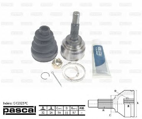 Комплект ШРУСов PASCAL G12025PC