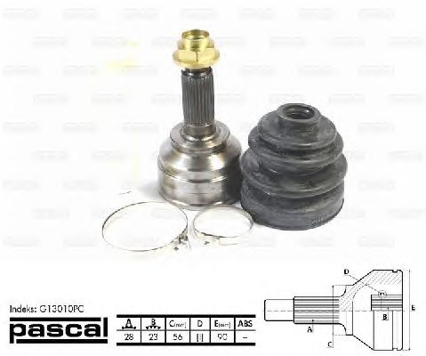 Комплект ШРУСов PASCAL G13010PC