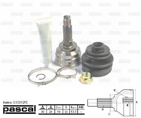 Комплект ШРУСов PASCAL G13012PC