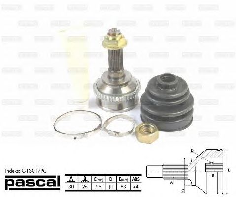 Комплект ШРУСов PASCAL G13017PC