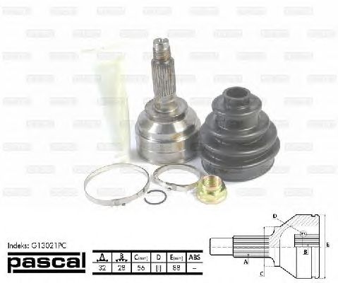 Комплект ШРУСов PASCAL G13021PC