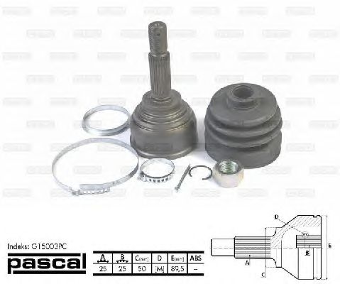 Комплект ШРУСов PASCAL G15003PC
