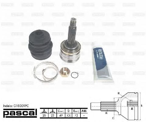 Комплект ШРУСов PASCAL G18009PC
