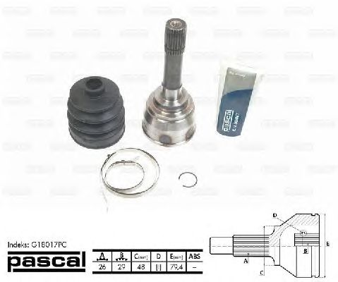 Комплект ШРУСов PASCAL G18017PC