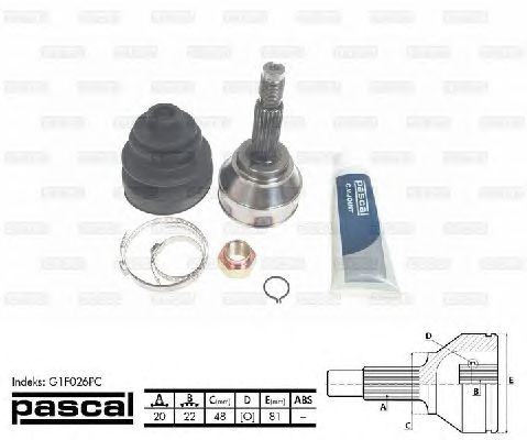 ШРУС PASCAL G1F026PC