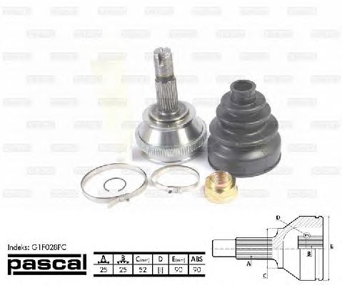 Комплект ШРУСов PASCAL G1F028PC