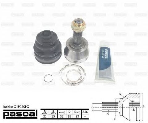 Комплект ШРУСов PASCAL G1F030PC