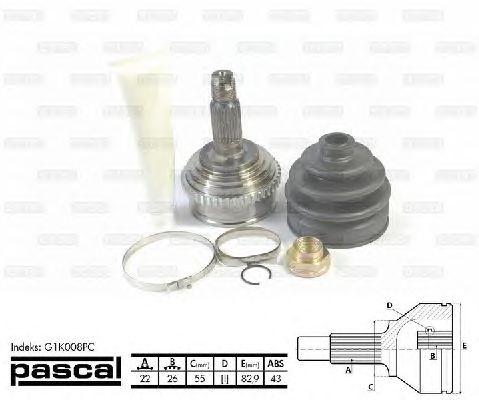 Комплект ШРУСов PASCAL G1K008PC