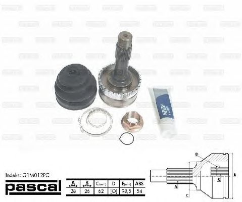 Комплект ШРУСов PASCAL G1M012PC