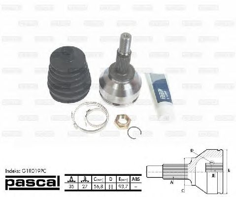 Комплект ШРУСов PASCAL G1R019PC