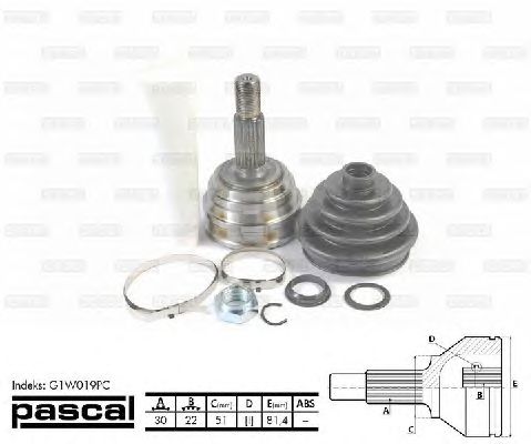 Комплект ШРУСов PASCAL G1W019PC