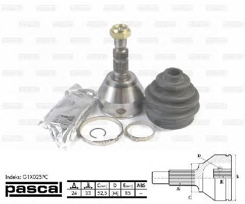 Комплект ШРУСов PASCAL G1X025PC
