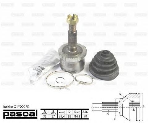 Комплект ШРУСов PASCAL G1Y009PC