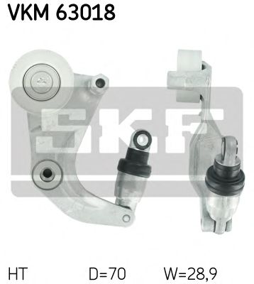 Натяжной ролик поликлинового ремня SKF VKM 63018