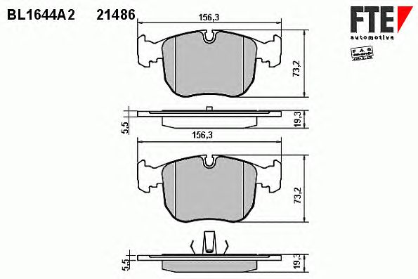 Тормозные колодки FTE BL1644A2