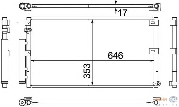Радіатор кондиціонера HELLA 8FC 351 307-121