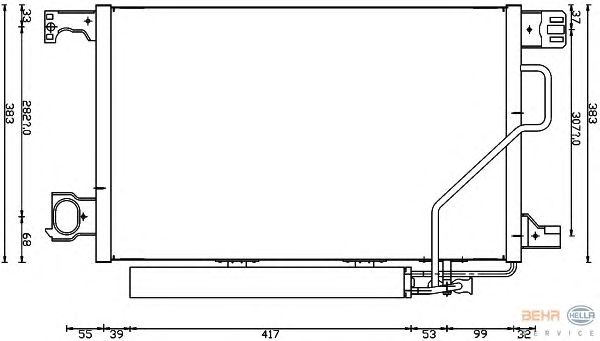 Радіатор кондиціонера HELLA 8FC 351 317-504