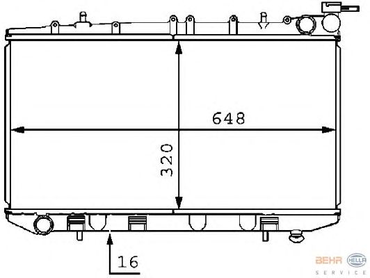 Радиатор, охлаждение двигателя HELLA 8MK 376 704-701