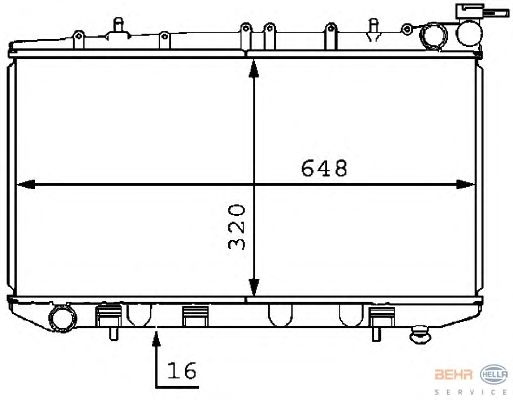 Радиатор, охлаждение двигателя HELLA 8MK 376 707-491