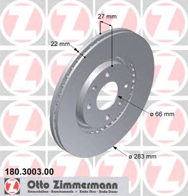 Гальмівний диск ZIMMERMANN 180.3003.00