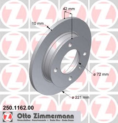 Гальмівний диск ZIMMERMANN 250.1162.00