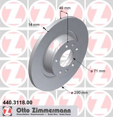 Гальмівний диск ZIMMERMANN 440.3118.00