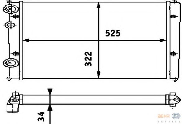 Радиатор, охлаждение двигателя HELLA 8MK 376 713-751