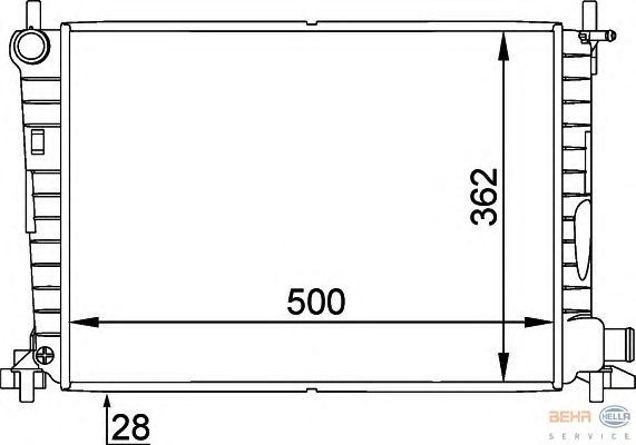 Радиатор, охлаждение двигателя HELLA 8MK 376 714-241