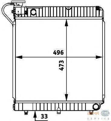 Радіатор, охолодження двигуна HELLA 8MK 376 721-361
