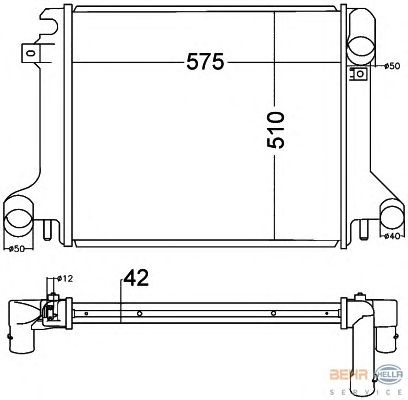Радиатор, охлаждение двигателя HELLA 8MK 376 758-021