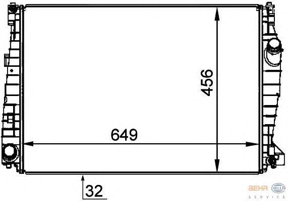 Радиатор, охлаждение двигателя HELLA 8MK 376 764-331