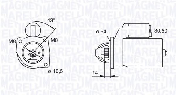 Стартер MAGNETI MARELLI 063101023010