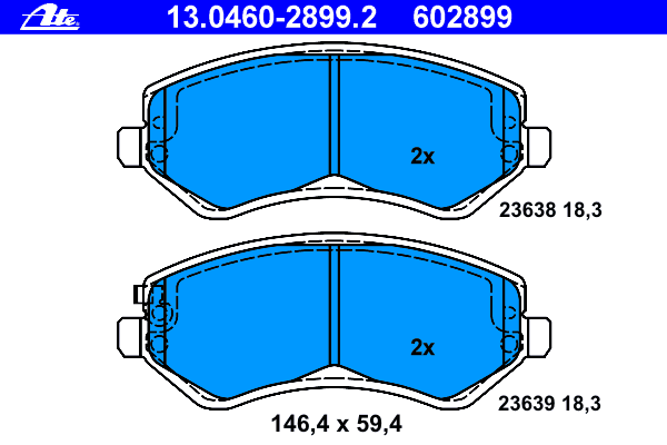 Тормозные колодки ATE 13.0460-2899.2