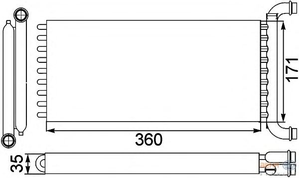 Радиатор отопителя BEHR HELLA SERVICE 8FH 351 313-571