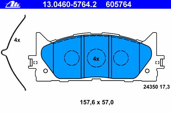Тормозные колодки ATE 13.0460-5764.2